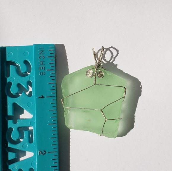 lot of 2 Quartz and Sea Glass pendants, NWOT, gems - Picture 5 of 14